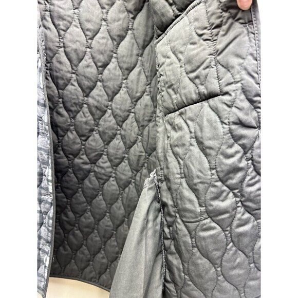 Time And Tru Quilted Gray Plaid Jacket Women’s Sz S 4-6 Button Up Comfortable - Picture 6 of 7